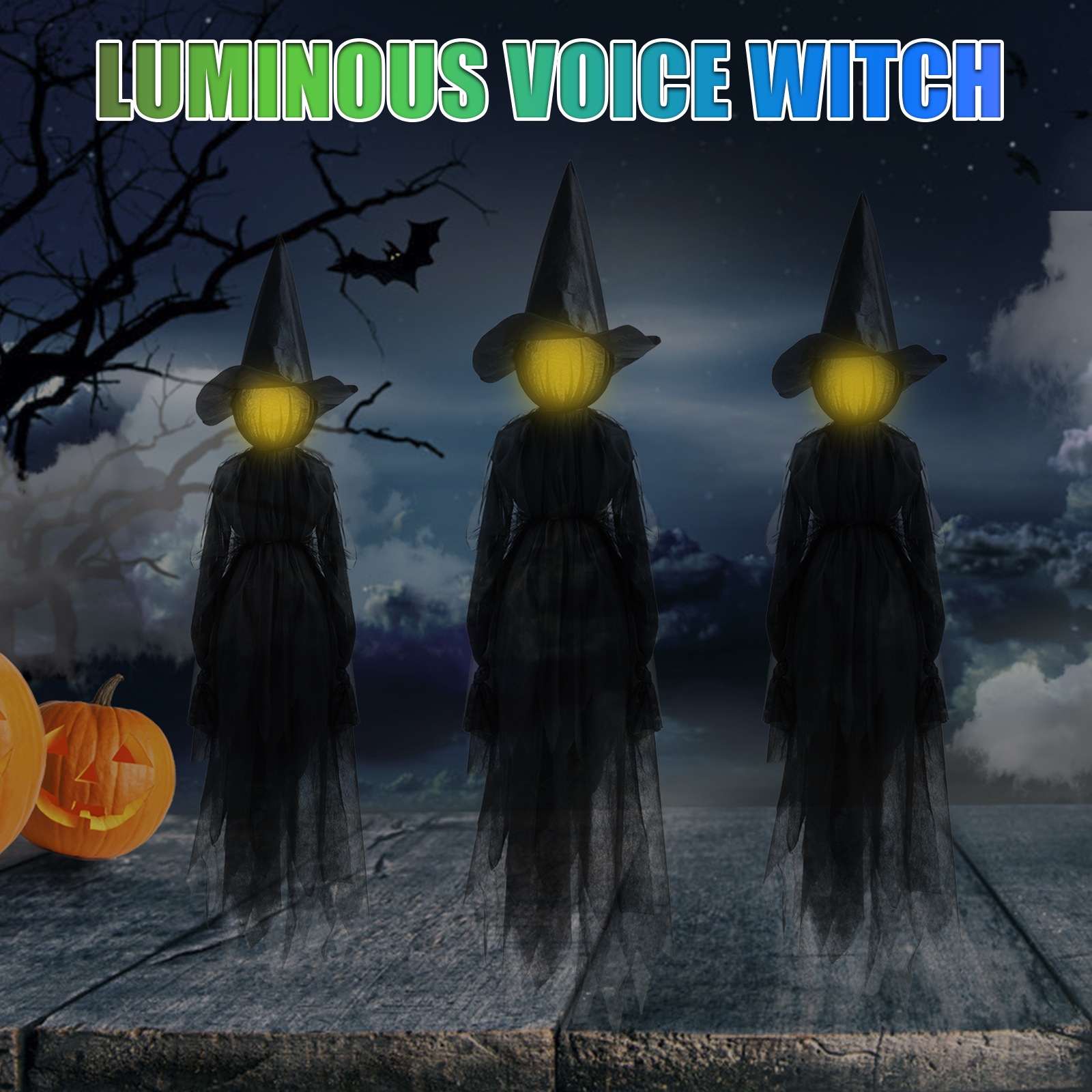 NEW Halloween Visiting Luminous Witches,47 Inch 7 Color Light-Up Witches Voice Control Waterproof with Stakes for Outside Home Party Decor
NEW Halloween Visiting Luminous Witches,47 Inch 7 Color Light-Up Witches Voice Control Waterproof with Stakes for Outside Home Party Decor