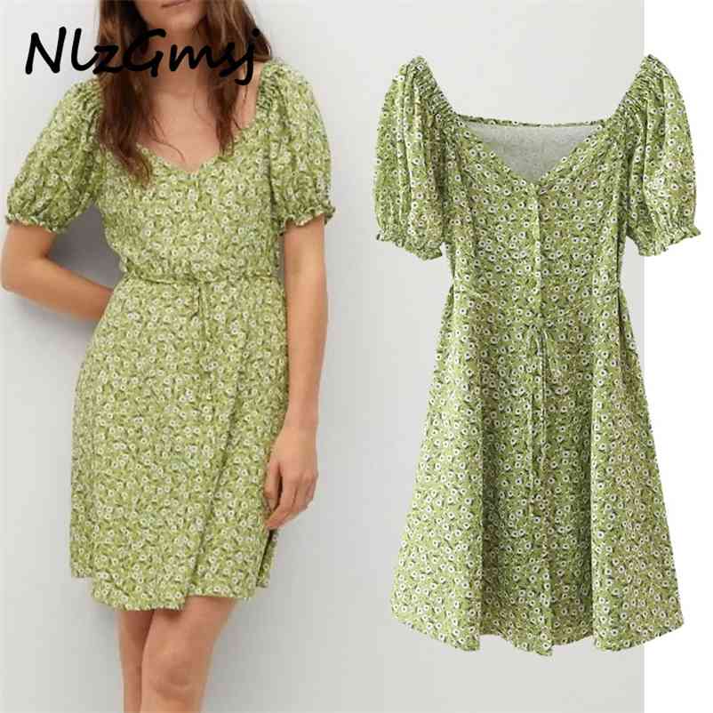 Dres Sexy V Neck Puff Sleeve Green Floral Print Female Short Vestido Plus Size 03 210628, As picture
Dres Sexy V Neck Puff Sleeve Green Floral Print Female Short Vestido Plus Size 03 210628, As picture