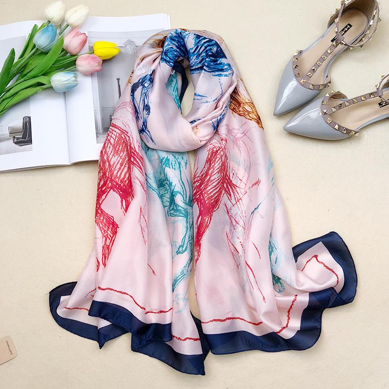 Women Silk Scarves Hand-painted Color Four Horses Print Soft Large Size Lady Shawls And Wraps Summer Beach Stoles Scarf Bandanas
Women Silk Scarves Hand-painted Color Four Horses Print Soft Large Size Lady Shawls And Wraps Summer Beach Stoles Scarf Bandanas