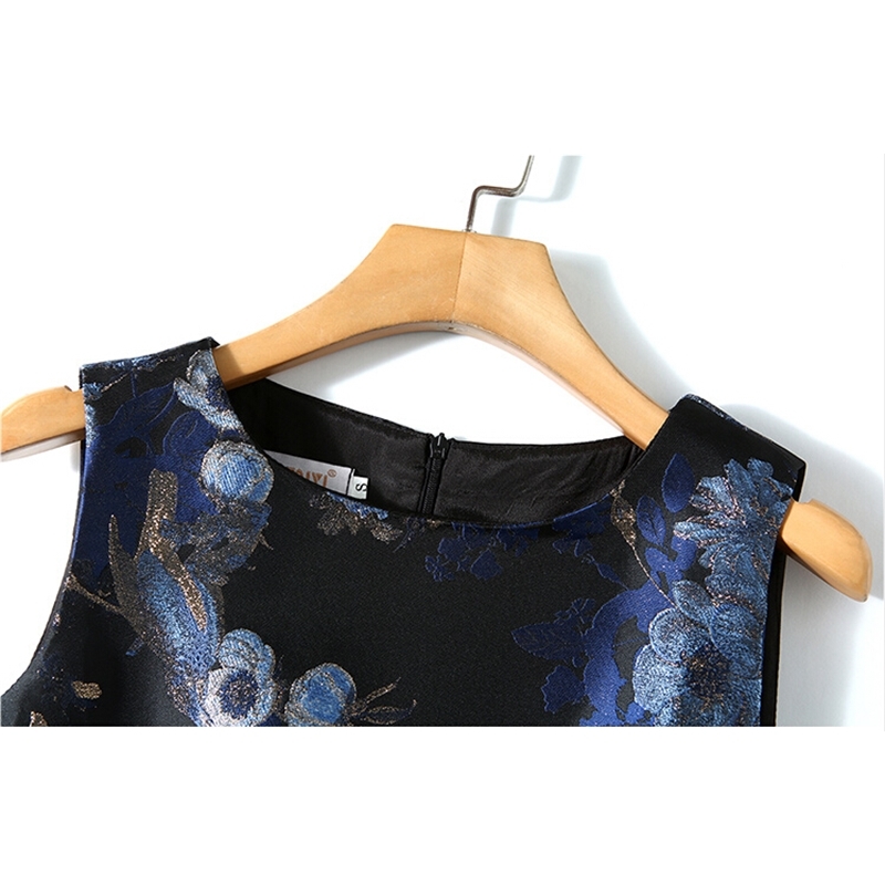 Arrival Spring Vintage Sleeveless Jacquard Dress Slim Party O-Neck Mini Dresses Vestidos 210520