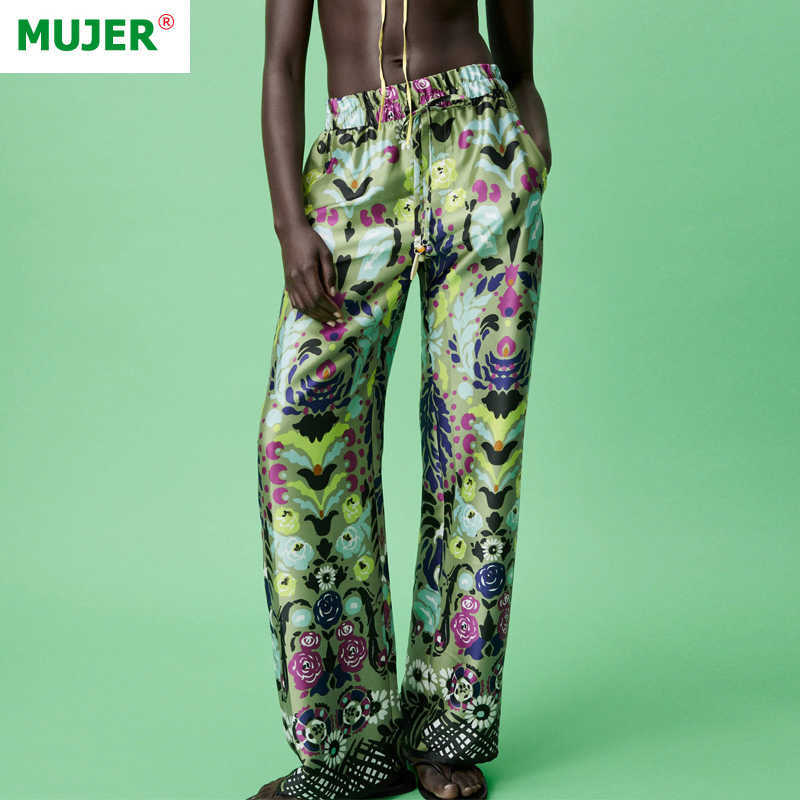 Za Wide Pants for Women Green Print Oversize Pants Women High Waist Woman Trousers Summer Baggy Pants Suits Streetwear 211019, Green print pant 
Za Wide Pants for Women Green Print Oversize Pants Women High Waist Woman Trousers Summer Baggy Pants Suits Streetwear 211019, Green print pant