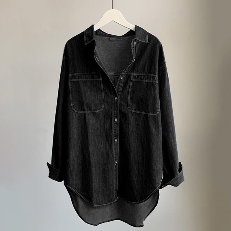 Women's Blouses & Shirts ZANZEA Casual Loose Lapel Blouse Women Autumn Denim Blue Shirt Female Long Sleeve Chemise 2021 Fashion Solid Irregu, White
Women's Blouses & Shirts ZANZEA Casual Loose Lapel Blouse Women Autumn Denim Blue Shirt Female Long Sleeve Chemise 2021 Fashion Solid Irregu, White