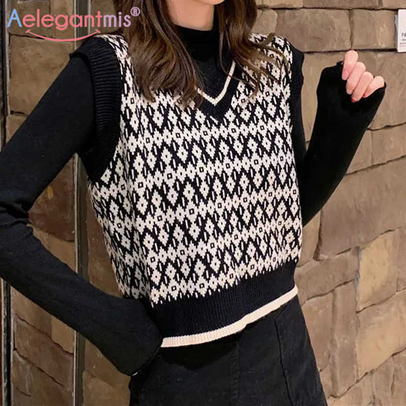 Aelegantmis Vintage Knitted Sweater Vest Women Spring Autumn Korean Casual Retro Preppy Sleeveless Waistcoats Female Jumper 210607, Orange
Aelegantmis Vintage Knitted Sweater Vest Women Spring Autumn Korean Casual Retro Preppy Sleeveless Waistcoats Female Jumper 210607, Orange