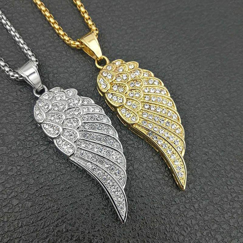 Pendant Necklaces Crystal Paved Angel Wing Pendants For Men Women Gold Color 316L Stainless Steel Hip Hop Bling Iced Out Rapper Jewelry, Silver
Pendant Necklaces Crystal Paved Angel Wing Pendants For Men Women Gold Color 316L Stainless Steel Hip Hop Bling Iced Out Rapper Jewelry, Silver