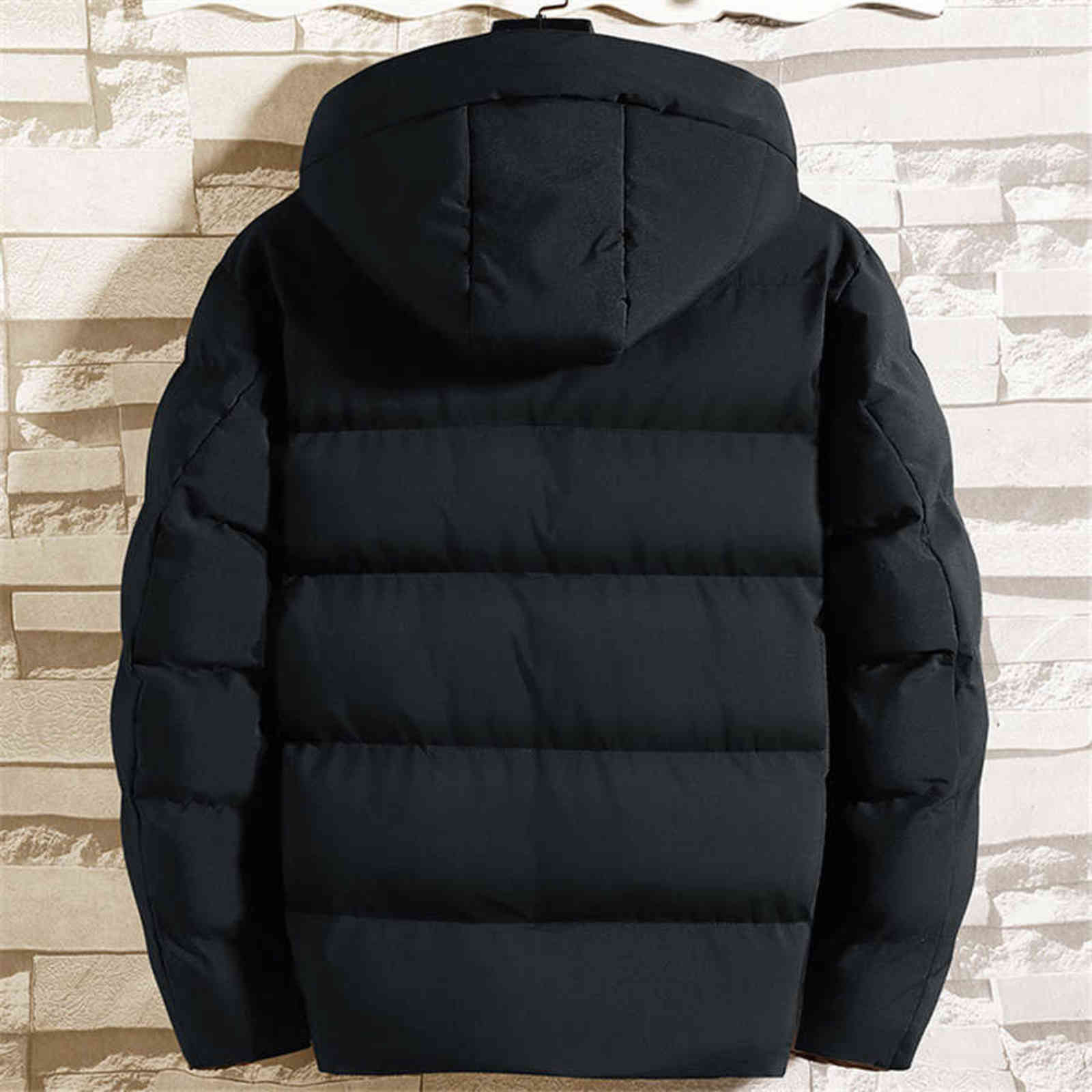 Cotton Padded Jacket Men's Autumn Winter Jackets Casual Clothing Plus Size Hooded Thick Warm Parkas Coat Men Outwear 211104
