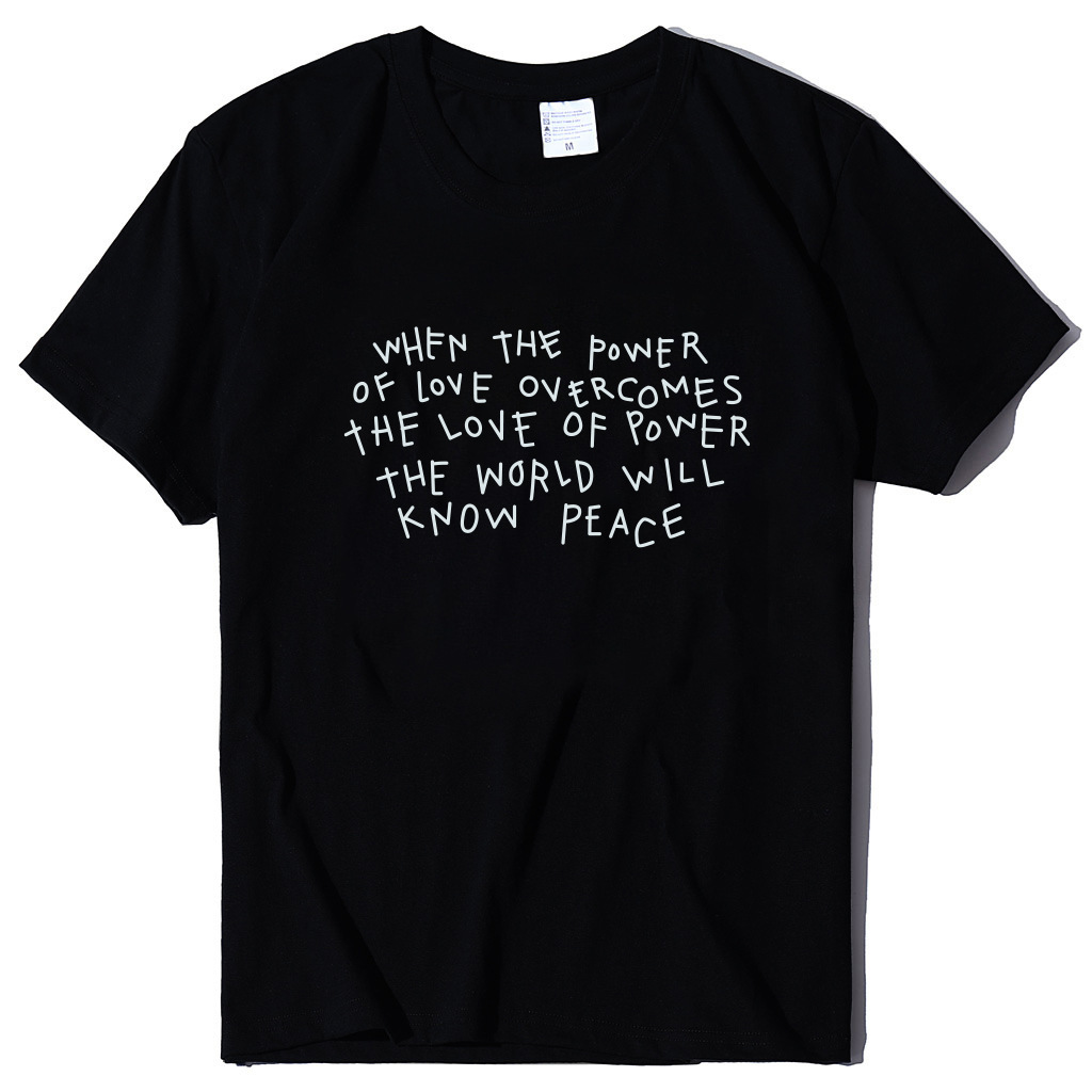 where the power printed t-shirt street trendsetter casual men's and women's same large pullover short sve, White
where the power printed t-shirt street trendsetter casual men's and women's same large pullover short sve, White