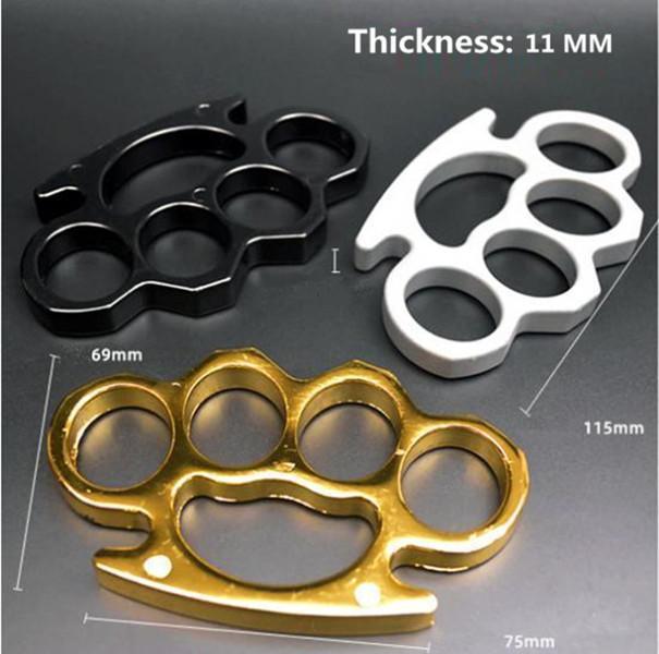 HW103 Thick Steel Brass Knuckle Dusters With Rope Self Defense Personal Security Women And Men Self-defense Pendant -2 Finger Tiger Thickened Iron Fist