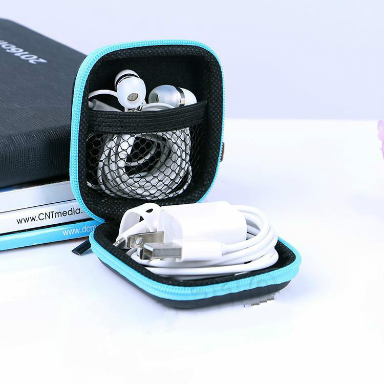 Storage Boxes Headphone Case Pu Leather Earbuds Pouch Mini Zipper Earphone Box Protective Usb Cable Organizer Fidget Spinner Stor 0620