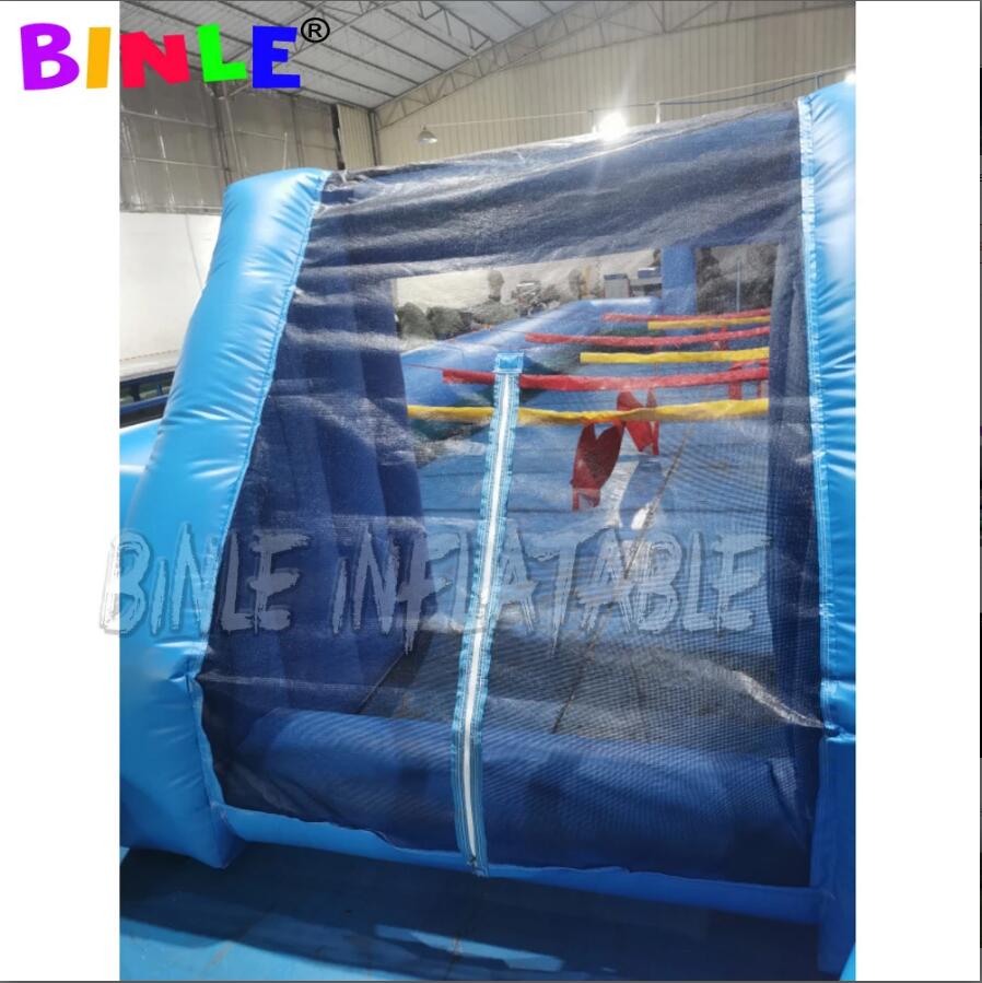 Popular blue and green outdoor game inflatable human foosball court soap football filed for amusement park