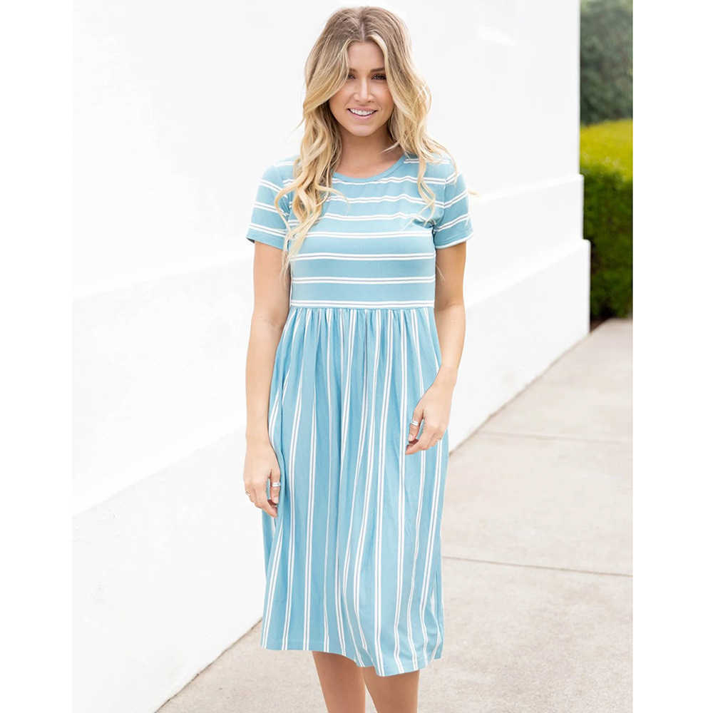 VANOVICH Women Dress Summer Round Neck Short-sleeved Ladies Europe Cotton Fashion Clothing 210615, Dark blue
VANOVICH Women Dress Summer Round Neck Short-sleeved Ladies Europe Cotton Fashion Clothing 210615, Dark blue