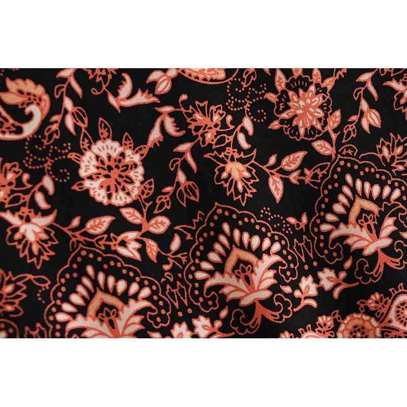 Bohemia Bandage Lacing up Collar Paisley Floral Print Dress BOHO Woman Long Sleeve Maxi Holiday Dresses Beach 210429