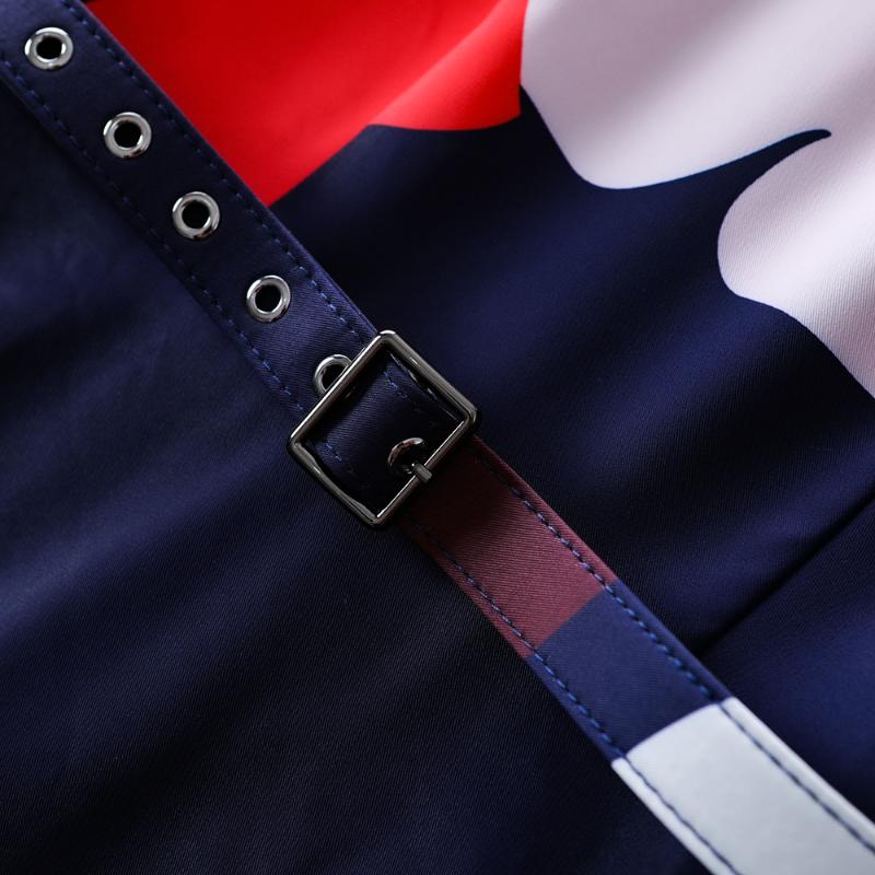 Vintage Ladies Flower Print Dress 2021 Spring Women O Neck Three Quarter Retro Floral Knee Dresses Vestidos With Belt Casual