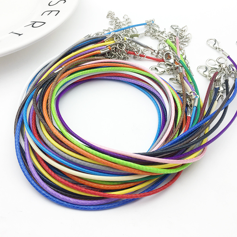 Wholesale 1.5MM Colorful Wax String Cord Chains Necklace Bracelet with Extension Chain
Wholesale 1.5MM Colorful Wax String Cord Chains Necklace Bracelet with Extension Chain