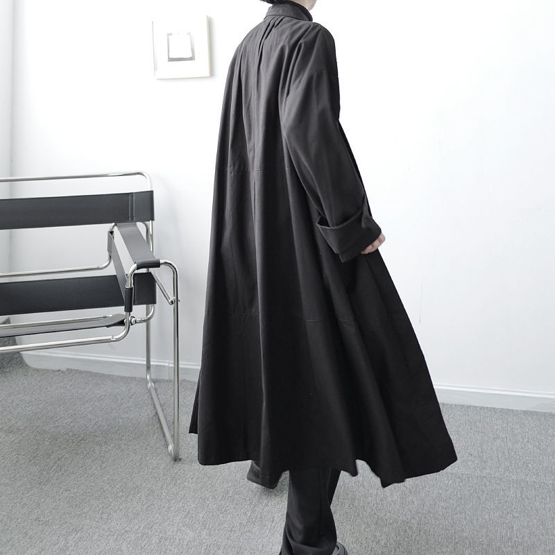 IEFB Men's Wear Single Breasted Turn Down Collar Basic Mid-length Trech Coat Male Spring Niche Cotton Windbreaker 3953 210524