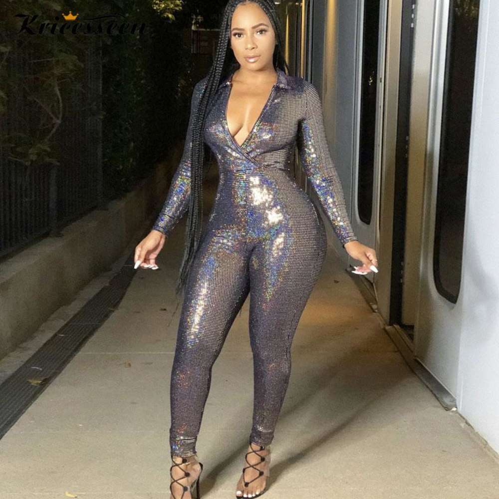Kricesseen Sexy Silver One Piece Rompers Womens Long Pant Skinny Jumpsuit Chic Tight Women Overalls Party Clubwear Outfits, Black;white
Kricesseen Sexy Silver One Piece Rompers Womens Long Pant Skinny Jumpsuit Chic Tight Women Overalls Party Clubwear Outfits, Black;white