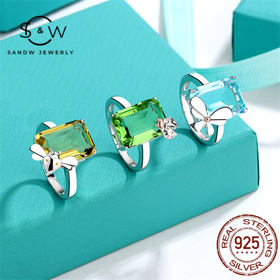 SANDW Women's Charm Jewelry Cute Animal Butterfly Rings Ladybug Bee Square Large Zircon S925 Sterling Silver Original Fashion Classic G
SANDW Women's Charm Jewelry Cute Animal Butterfly Rings Ladybug Bee Square Large Zircon S925 Sterling Silver Original Fashion Classic G