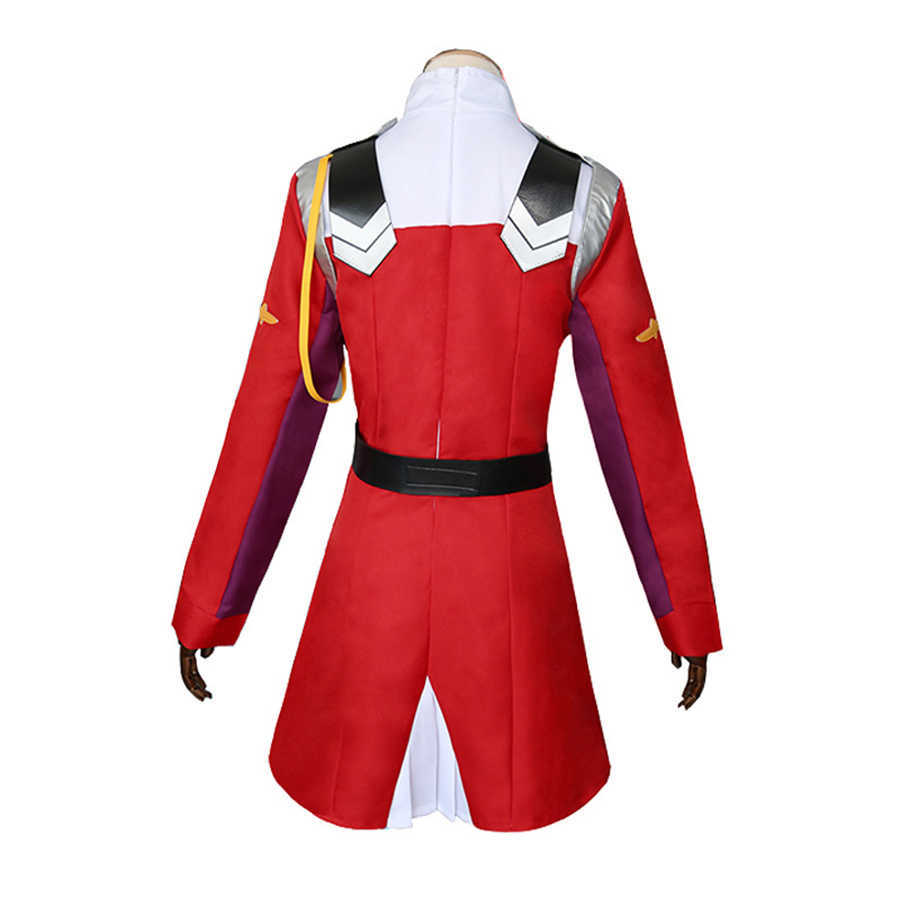 Zero Two Cosplay Costumes Anime DARLING in the FRANXX Zero Two 02 Dress Uniform Suits Headwear Wig Women Halloween Costume Dress G0925