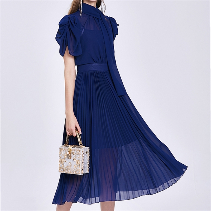 Women Summer Elegant Chiffon Dress High Quality Office Single-Breasted Party Bow Designer Runway Vestidos 210520, Photo color
Women Summer Elegant Chiffon Dress High Quality Office Single-Breasted Party Bow Designer Runway Vestidos 210520, Photo color