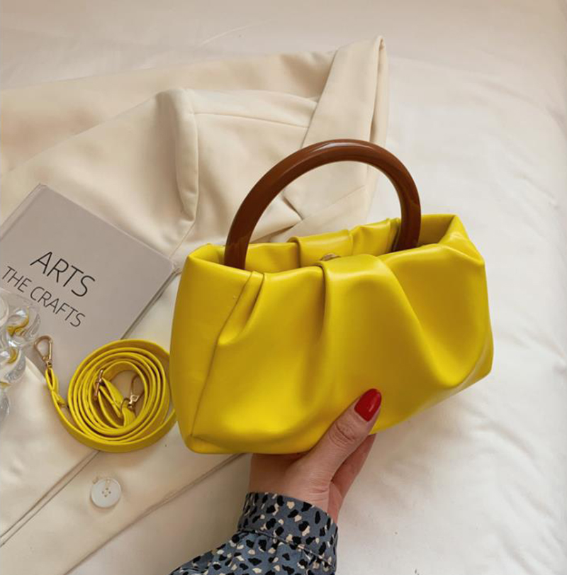 ladies 2021 pleated hand bag original brand fashion handbags French texture single shoulder messenger bags s s