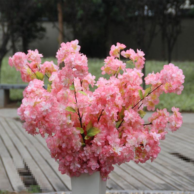 

Decorative Flowers & Wreaths 100 CM Long Four Branches Each Bouquet Simulation Cherry Blossom White And Pink Color For Home Wedding Party De
