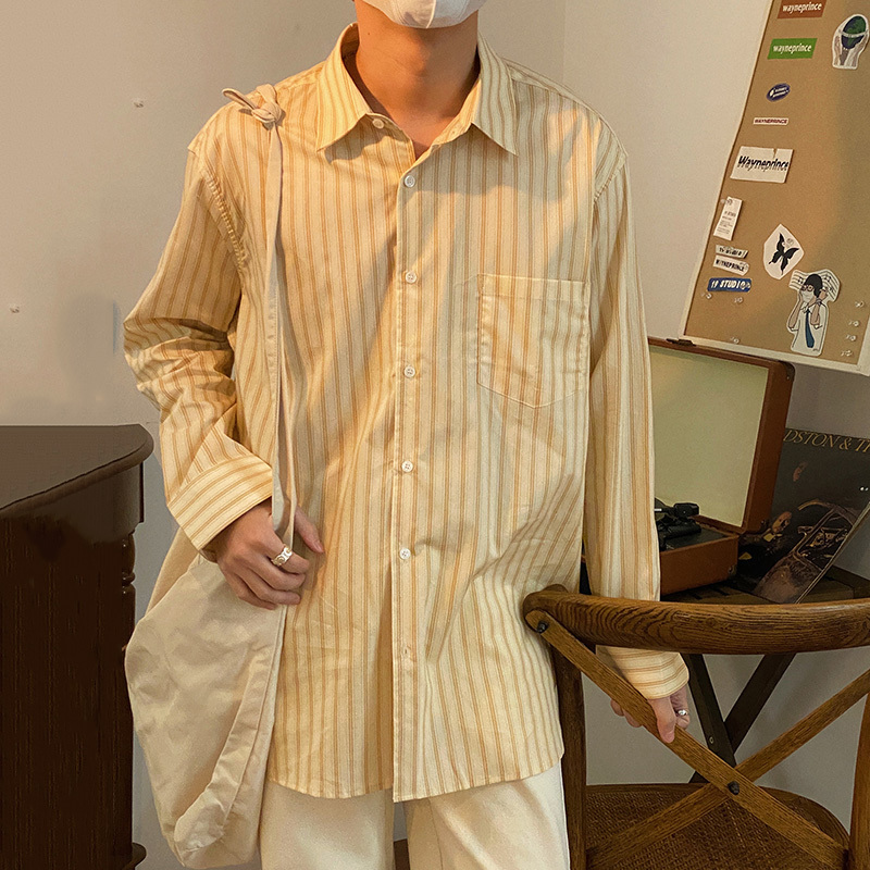 IEFB Men's Oversized Shirt Long Sleeve Spring Striped Long Sleeve Casual Blouse Camisa Masculina Fashion Tops 9Y6198 210524