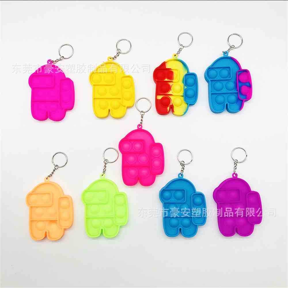 Keychain toys Sensory Push Bubbles Fidget Toy Key Chain Keyring finger bubble decompression Rainbow solid color H522HRJ
Keychain toys Sensory Push Bubbles Fidget Toy Key Chain Keyring finger bubble decompression Rainbow solid color H522HRJ
