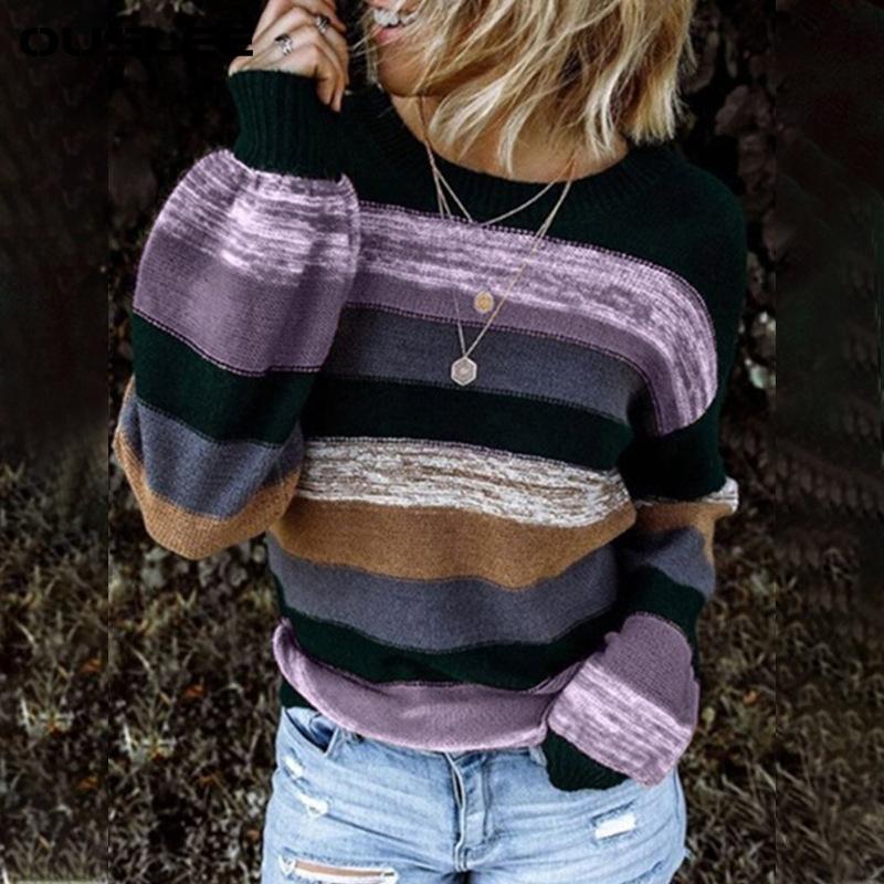 Women's Sweaters OUSLEE Women Striped Sweater Spring Autumn O Neck Long Sleeve Loose Knit Pullover Femme Patchwork Pull Knitted Tops, White;black
Women's Sweaters OUSLEE Women Striped Sweater Spring Autumn O Neck Long Sleeve Loose Knit Pullover Femme Patchwork Pull Knitted Tops, White;black