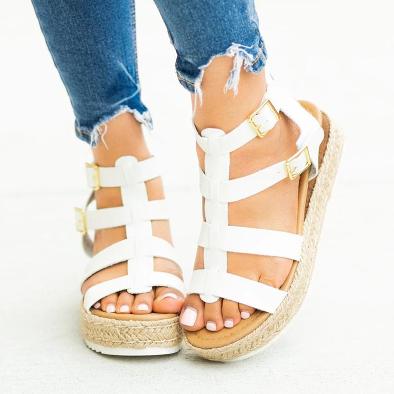 Women's Platform Wedge Sandals Slippers Casual Roman Ankle Strap Open Toe Platforms Wedges Sunmmer Shoes, White
Women's Platform Wedge Sandals Slippers Casual Roman Ankle Strap Open Toe Platforms Wedges Sunmmer Shoes, White