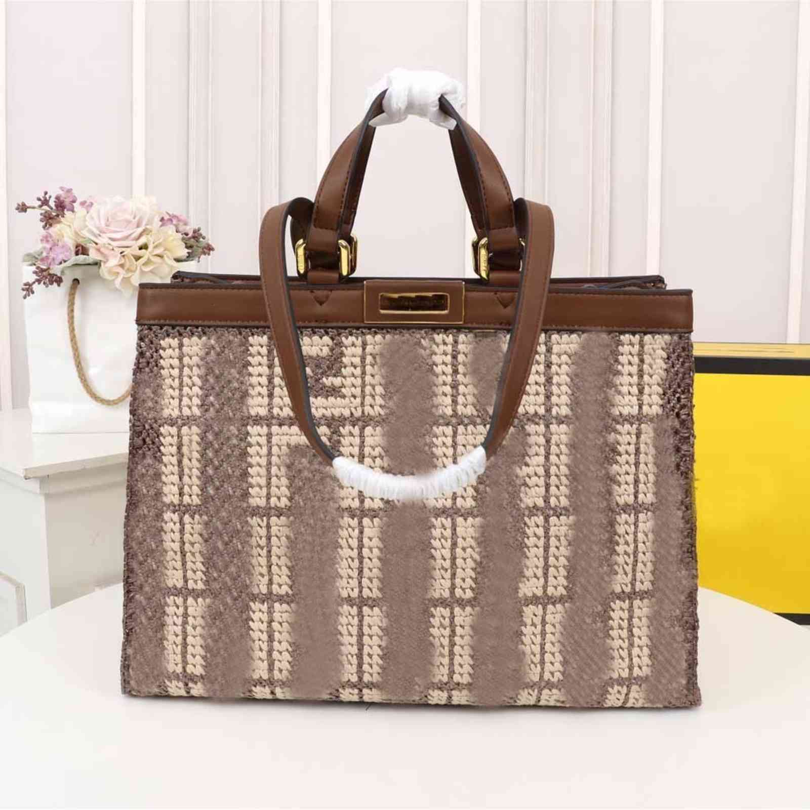 Fend Designer Handbags Brand Classic Fashion Tote Bag High Quality Lafite Woven Large Capacity Multi Color Practical Handbag 8B6P, Color2
Fend Designer Handbags Brand Classic Fashion Tote Bag High Quality Lafite Woven Large Capacity Multi Color Practical Handbag 8B6P, Color2