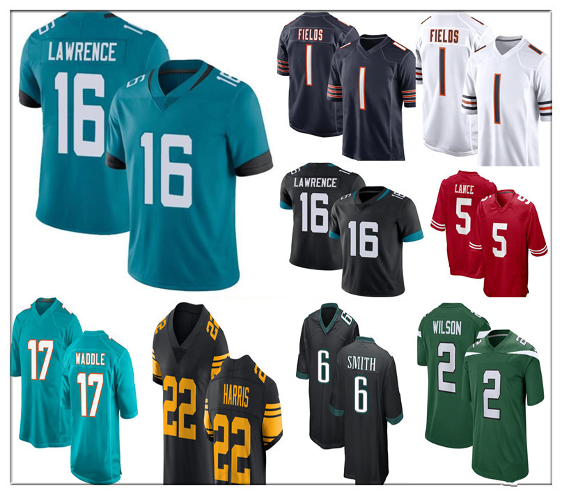 2021 Draft Football Jersey 16 Trevor Lawrence 17 Jaylen Waddle 1 Justin Fields 2 Zach Wilson 5 Trey Lance 22 Najee Harris 8 Kyle Pitts 6 Devona Smith, As pic
2021 Draft Football Jersey 16 Trevor Lawrence 17 Jaylen Waddle 1 Justin Fields 2 Zach Wilson 5 Trey Lance 22 Najee Harris 8 Kyle Pitts 6 Devona Smith, As pic