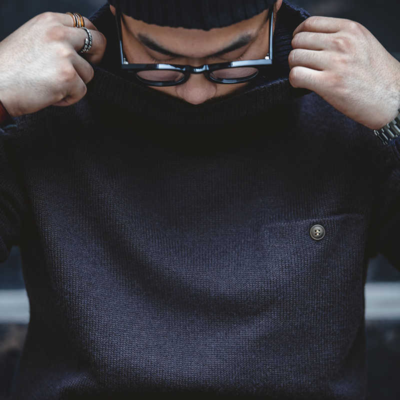 Turtle Neck Knitted Sweater Men Solid Cashmere Soft Oversized Thick Warm Men Pullovers Tops Sweater Knitting Elastic 210929