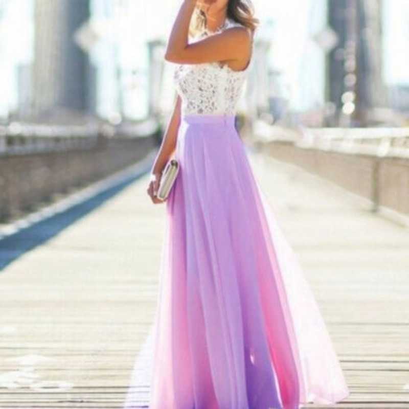 Womens Long Maxi Dress Bridesmaid Lace Party Fashion Sleeveless Wedding Elegant Casual Wear 210623