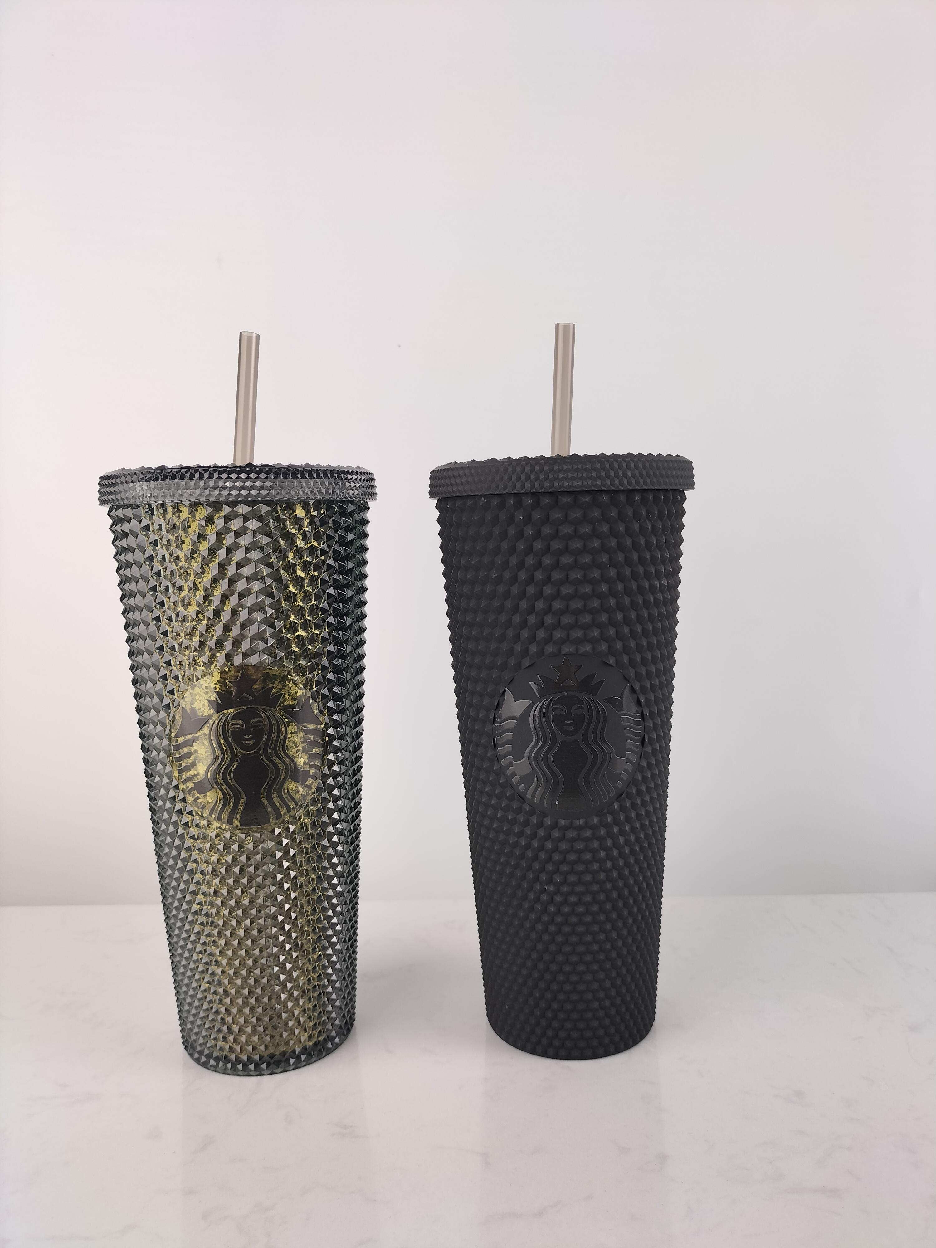 DHL 24oz Personalized Starbucks Iridescent Bling Rainbow Unicorn Studded Cold Cup Tumbler coffee mug with straw lx