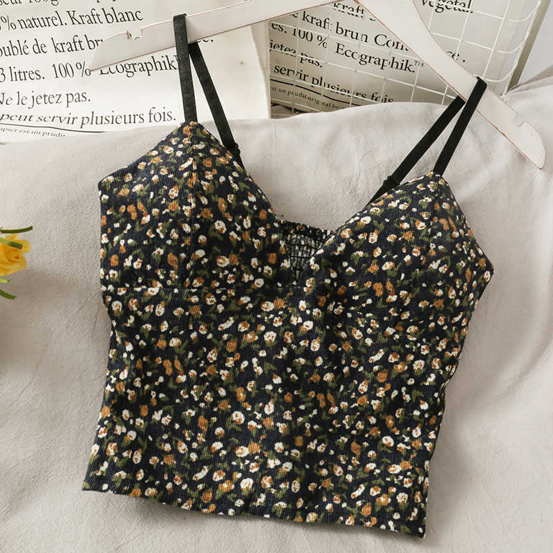 fashion women's clothing Print Camis boho crop top 210625