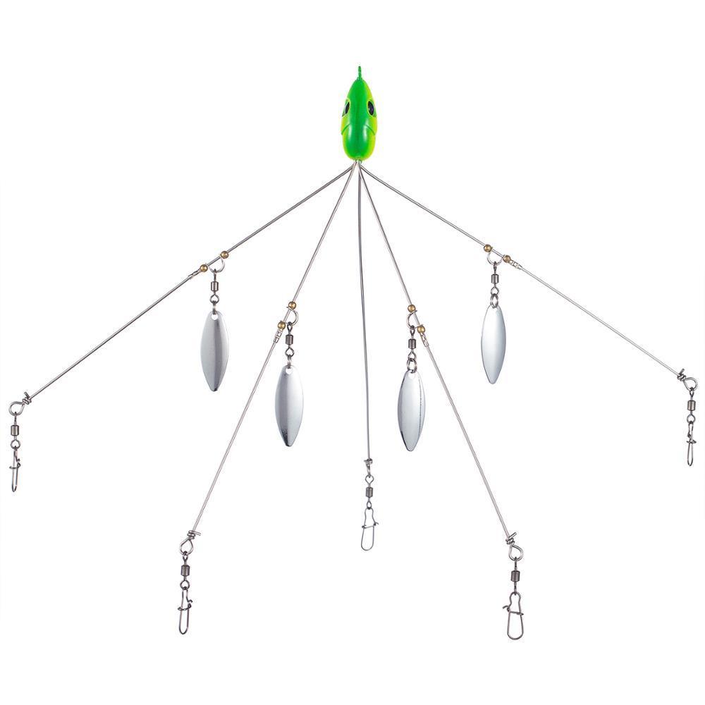 Bassdash 4pcs/lot Fishing lure Alabama Rig Head Swimming Bait Umbrella Rig 5 Arms Bass Fishing Group Lure Extend, 18g Y200830