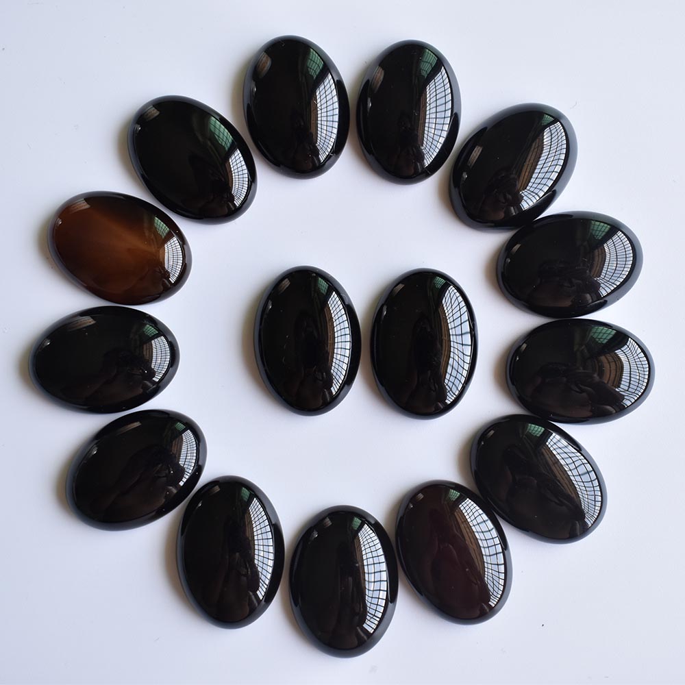 Natural stone 18x25mm oval Loose Beads opal Rose Quartz Tiger's Eye turquoise Cabochons Flat Back for necklace ring earrrings jewelry accessory