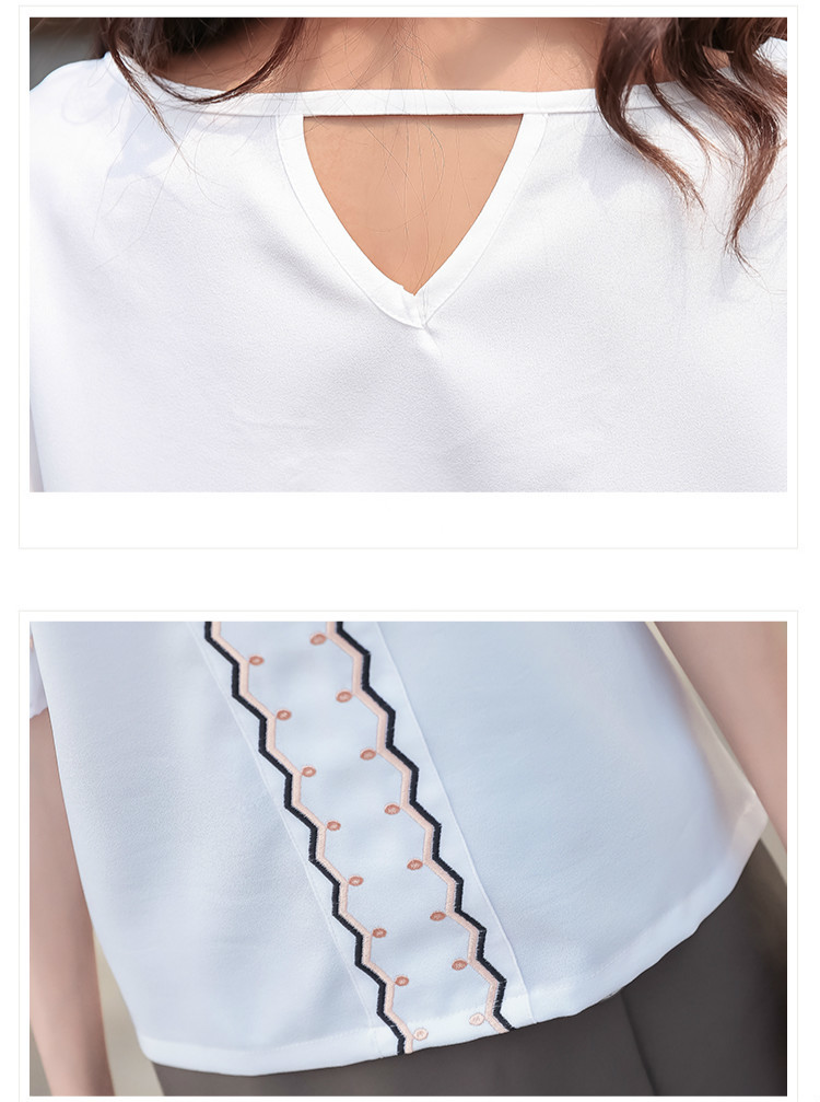 Summer flare sleeve women tops fashion woman blouses white chiffon blouse shirt blusa feminine blusas 0568 40 210506