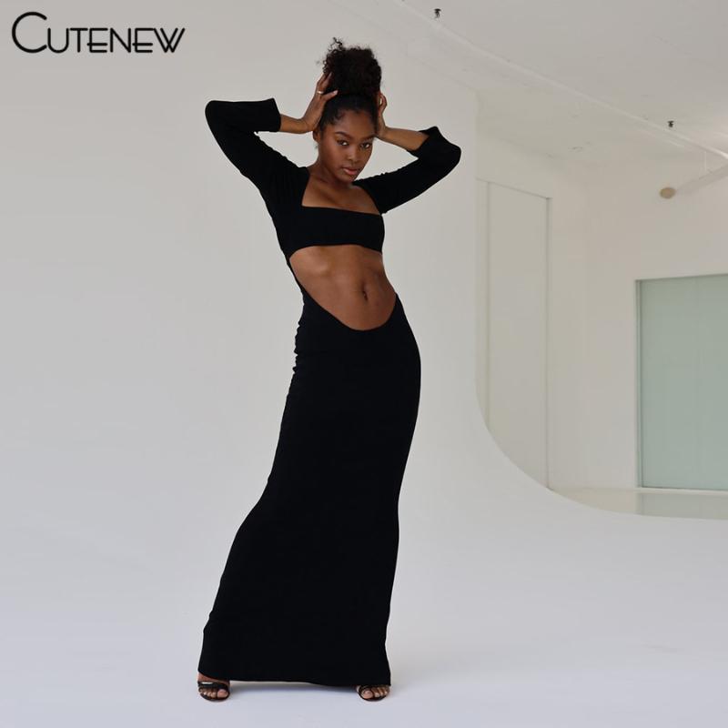 Casual Dresses Cute Sexy Hollow Out Square Collar Long Sleeve Maxi Dress Women Autumn Simple Solid Black Skinny Stretch Lady Party Clubwear, Black;gray
Casual Dresses Cute Sexy Hollow Out Square Collar Long Sleeve Maxi Dress Women Autumn Simple Solid Black Skinny Stretch Lady Party Clubwear, Black;gray