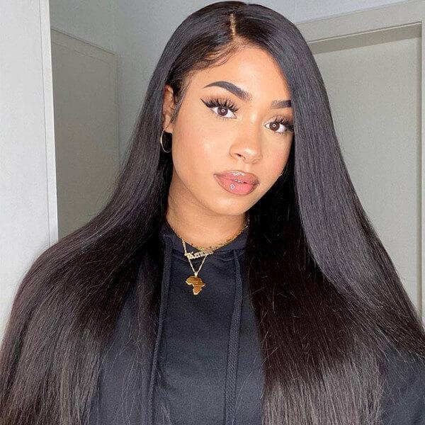 13x4 Front Human Hair Straight Transparent Bleach Knots Pre Plucked Natural Hairline Natural Colordeals Lace Frontal Wig, Natural color
13x4 Front Human Hair Straight Transparent Bleach Knots Pre Plucked Natural Hairline Natural Colordeals Lace Frontal Wig, Natural color