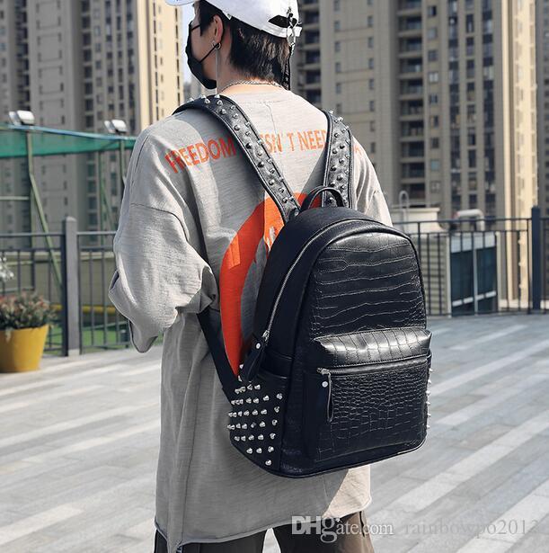 wholesale brand men bag personality rivet punk backpack crocodile pattern fashion student bag street fashion pattern rivet leather bag
wholesale brand men bag personality rivet punk backpack crocodile pattern fashion student bag street fashion pattern rivet leather bag