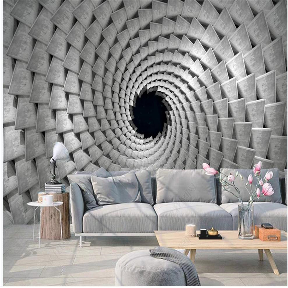 modern wallpaper for living room Cement wall contradictory extension space 3d wallpapers