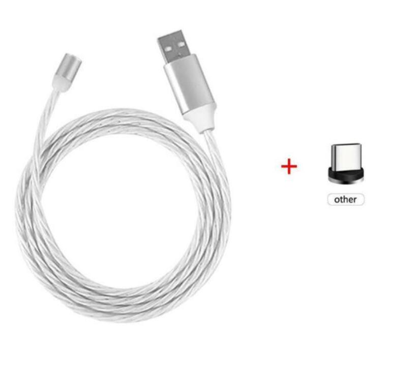 Magnetic cable 3 in 1 Fast Charger LED Flowing Light Type C Cables Quick Charging Line 2A Micro USB Cable Chargers Cord