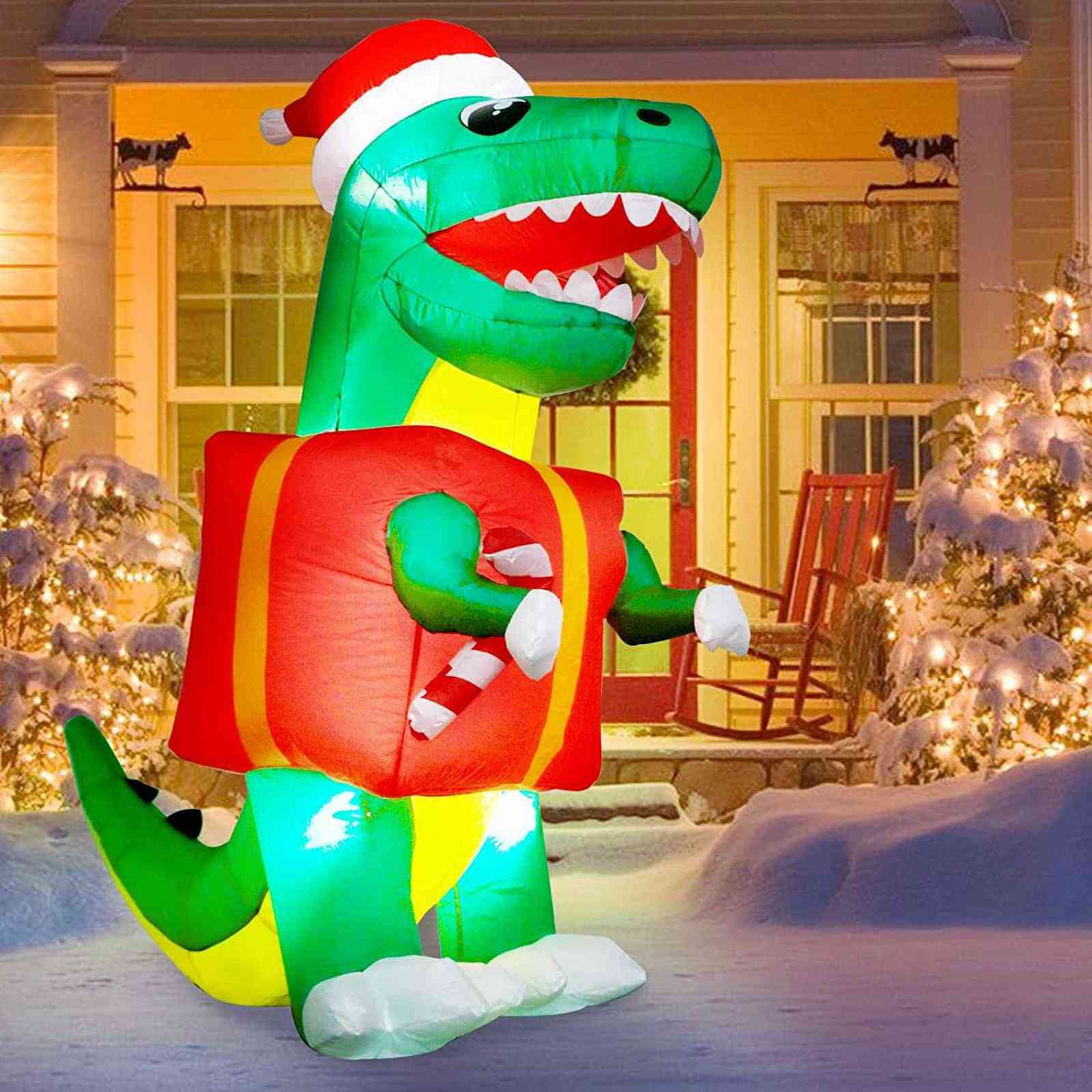 Ourwarm Christmas inflatable dinosaur outdoor decoration, 6-foot (about 1.8m) Christmas explosion courtyard decoration, with built-in LED H1106
Ourwarm Christmas inflatable dinosaur outdoor decoration, 6-foot (about 1.8m) Christmas explosion courtyard decoration, with built-in LED H1106