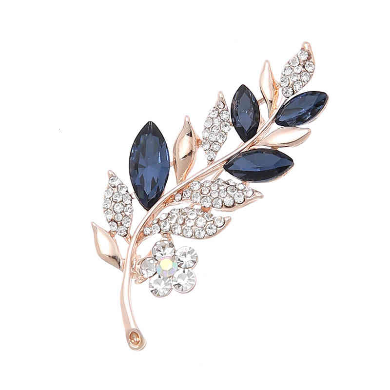 Brooch Hengrao Classic Lovers Leaf High Grade Alloy Diamond Suit Pin