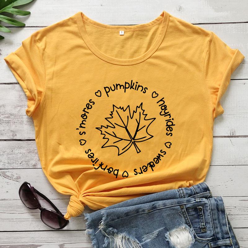 Women' T-Shirt Vintage Women Thanksgiving Holiday Gift Tshirt 'mores Pumpkins Hayrides Cute Fall Season Graphic Tee Shirt Top, Black-white text
Women' T-Shirt Vintage Women Thanksgiving Holiday Gift Tshirt 'mores Pumpkins Hayrides Cute Fall Season Graphic Tee Shirt Top, Black-white text