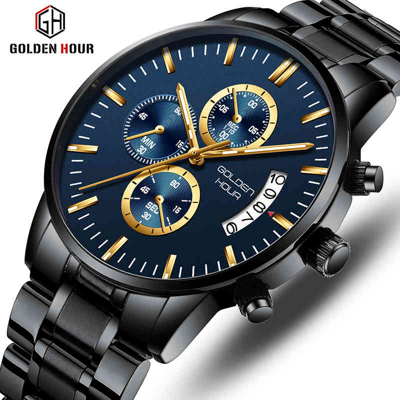 GOLDENHOUR Men Watches Top Brand Luxury Fashion Business Quartz Mens Watch Waterproof Sports Mens Wristwatch Relogio Masculino 210517, L-rose black 
GOLDENHOUR Men Watches Top Brand Luxury Fashion Business Quartz Mens Watch Waterproof Sports Mens Wristwatch Relogio Masculino 210517, L-rose black