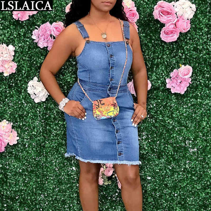 Denim Dress Women Summer Sexy Bodycon Sling Sleeveless Pocket Button Mini Slim Backless High Street Plus Size Vestidos 210520, Sky blue
Denim Dress Women Summer Sexy Bodycon Sling Sleeveless Pocket Button Mini Slim Backless High Street Plus Size Vestidos 210520, Sky blue