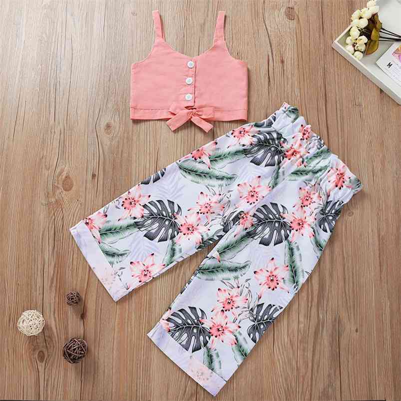Summer Children Sets Casual Strap Pink Solid Bow Tops Print Palm Leaf Long Pants Cute 2Pcs Girls Clothes 1-5T 210629
Summer Children Sets Casual Strap Pink Solid Bow Tops Print Palm Leaf Long Pants Cute 2Pcs Girls Clothes 1-5T 210629