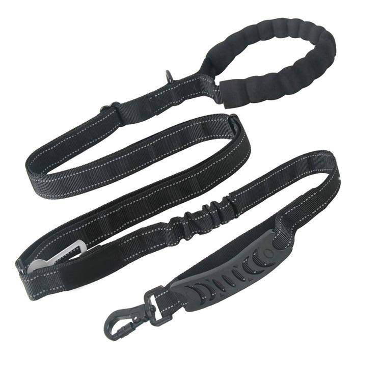 6FT Heavy Duty Dog Leashes 2 Padded Handles No Pull for Shock Absorption with Car Seat Belt Strong Bungee Reflective Training Walking Dogs Leash
