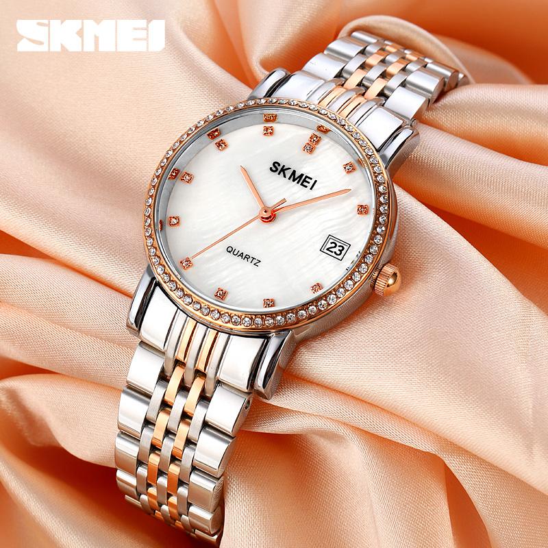 Wristwatches SKMEI Brand Women Watches Fashion Casual Ladies Quartz Watch Bracelet Set Simple Rose Gold Stainless Steel Luxury, Silver
Wristwatches SKMEI Brand Women Watches Fashion Casual Ladies Quartz Watch Bracelet Set Simple Rose Gold Stainless Steel Luxury, Silver